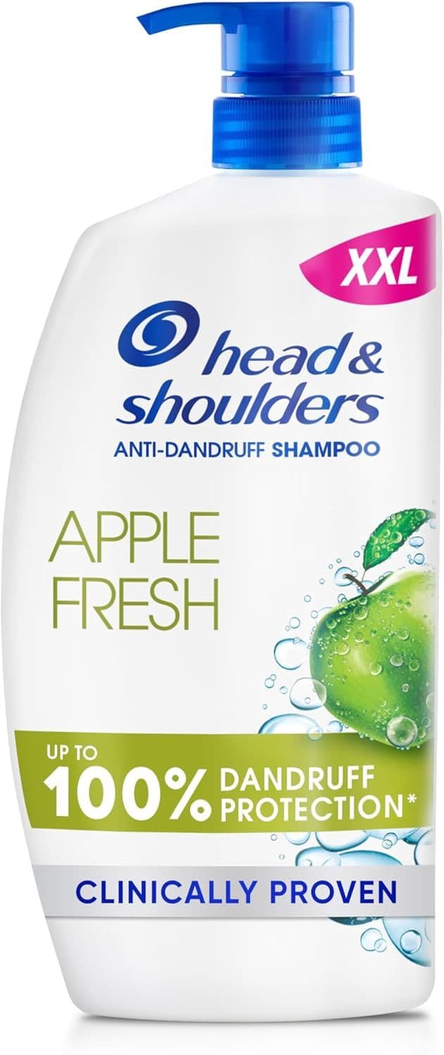 Head & Shoulders Apple Fresh Anti Dandruff Shampoo, 1000ml, Up to 100% Flake Free, Clinically Proven, For Any Hair and Scalp Type, For Daily use, Clean Feeling