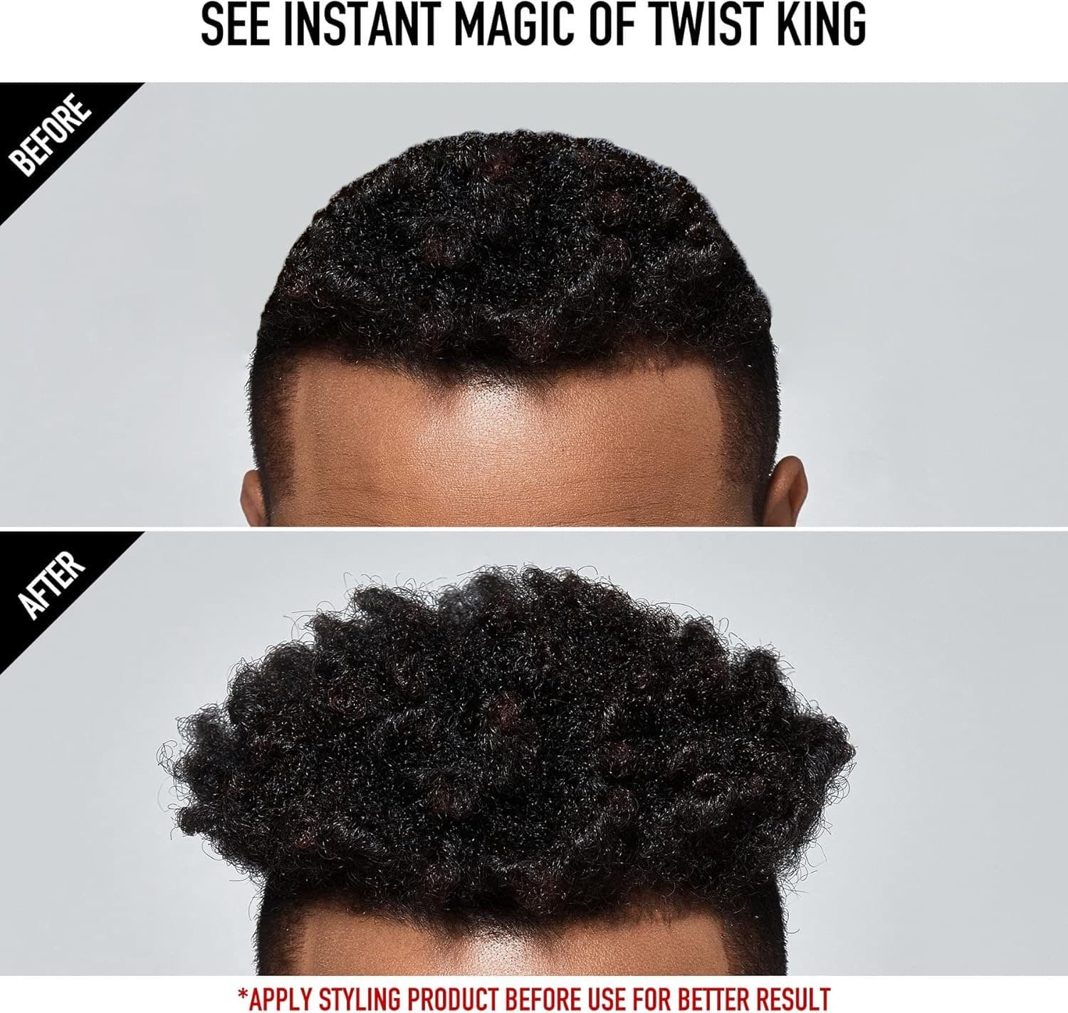 RED by Kiss Bow Wow X Twist King -Premium Luxury Twist Styler Brush, Durable Washable Afro Curl Sponge Racket for Barbers and Daily Use, Ideal for Curly, Coiled, 4C Hair 4