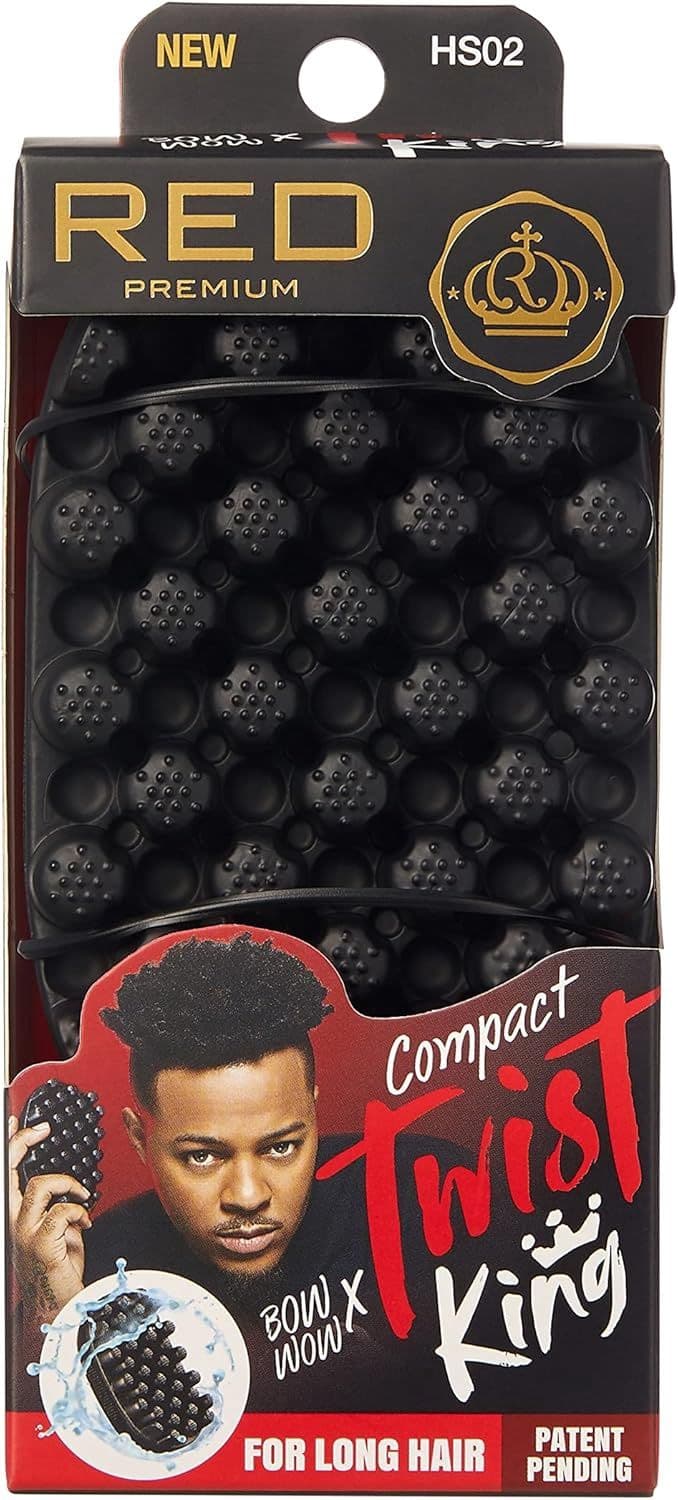 Red by Kiss Bow Wow X Twist King Luxury Twist Styler Washable and Durable Twist Brush for Afro Curl (Mini)