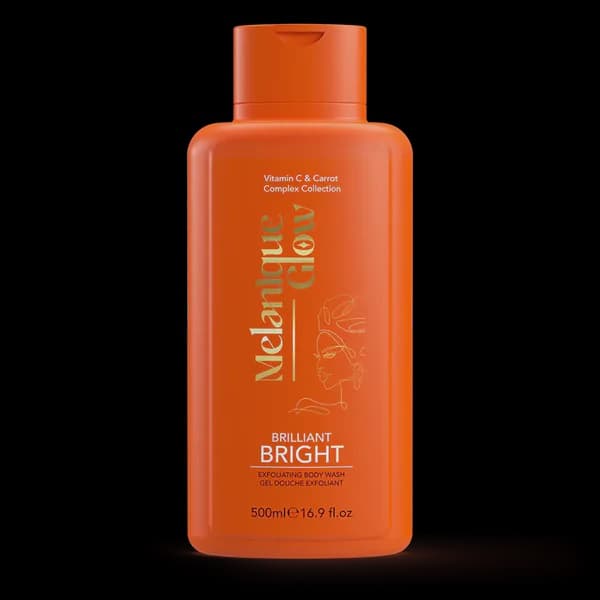 MELANIQUE GLOW BRILLIANT BRIGHT EXFOLIATING BODY  WASH GEL DOUCHE 3