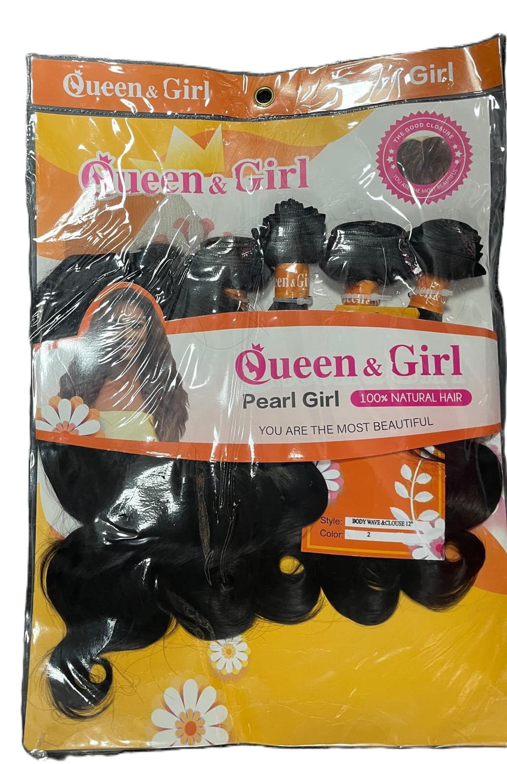 QUEEN & GIRL BODY WAVE % HUMAN HAIR with closure 3