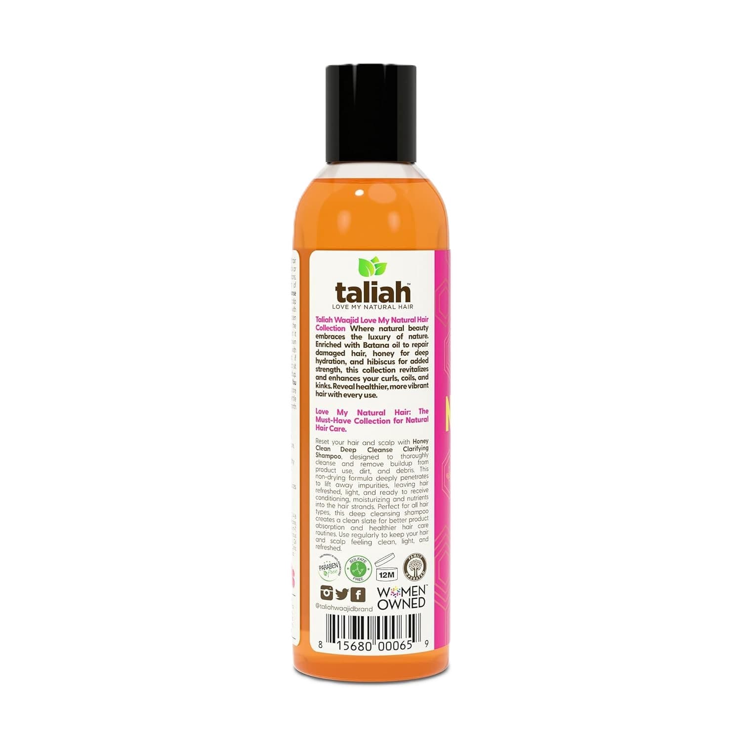Taliah Waajid Love My Natural Hair Honey Clean Deep Cleanse Clarifying Shampoo 8oz – Sulfate-Free Detox Shampoo with Honey – Removes Buildup & Restores Scalp Balance for Natural, Curly, Coily Hair 2