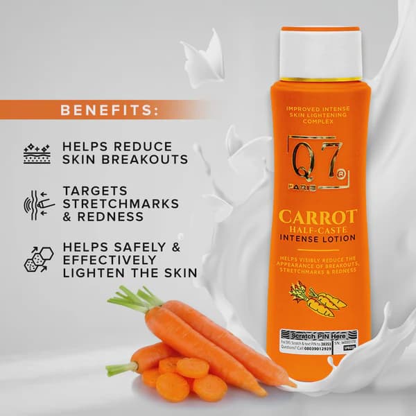 Q7Paris Carrot HCaste Intense Skin Lightening Complex Lotion - 300ml 3