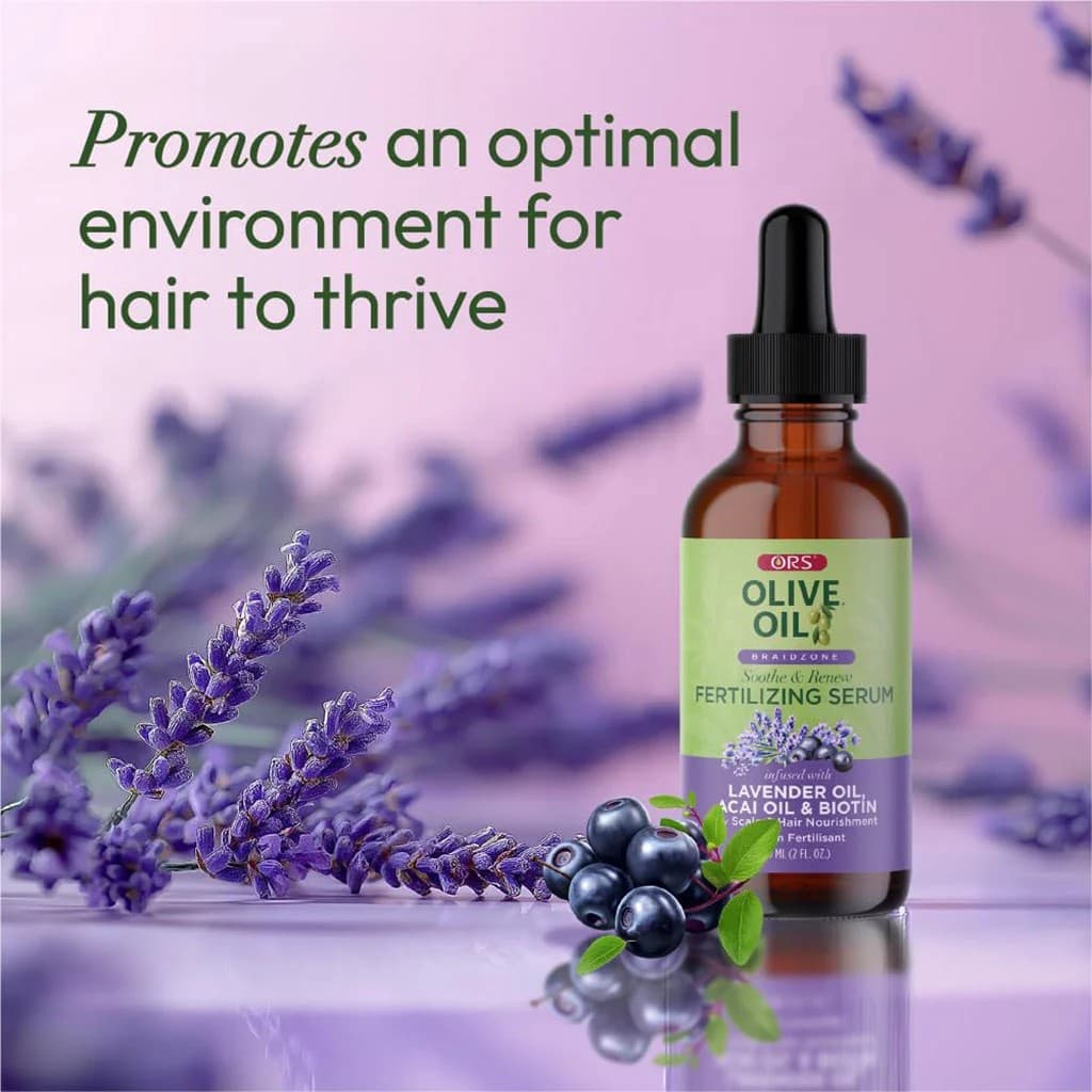 ORS OLIVE OIL FERTILIZING SERUM LAVENDER OIL ACAI OIL BIOTIN 2