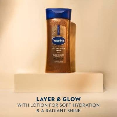 Vaseline Glazed & Glisten Vanilla Cocoa Shimmering Gel Body Oil - Golden Hour Glow - 6.8 fl oz